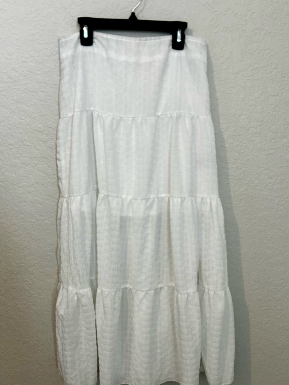 Women's White Tiered Maxi Skirt - Lightweight Summer Essential